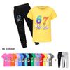 5231 Kinder Jungen Mädchen Steal a Brainrot 67 Aufdruck Kurzarm T-Shirt Hose Hose Kleidung Set