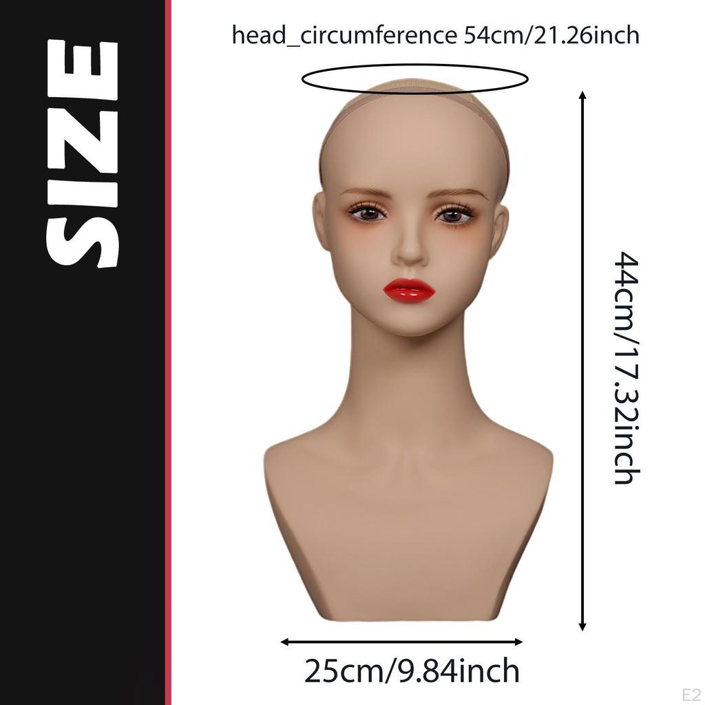 Weiblicher Schaufensterkopf mit Make-up Oberkörper Realistisch Stabil Ohrenhalter PVC Büste für