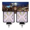 2-Pcs 4-Inch 48W LED Work Light Pods – 4000lm Flood Beam Square Driving Lights for Truck, Tractor, Trailer, Excavator, ATV, UTV, Pickup, Mower, Boat