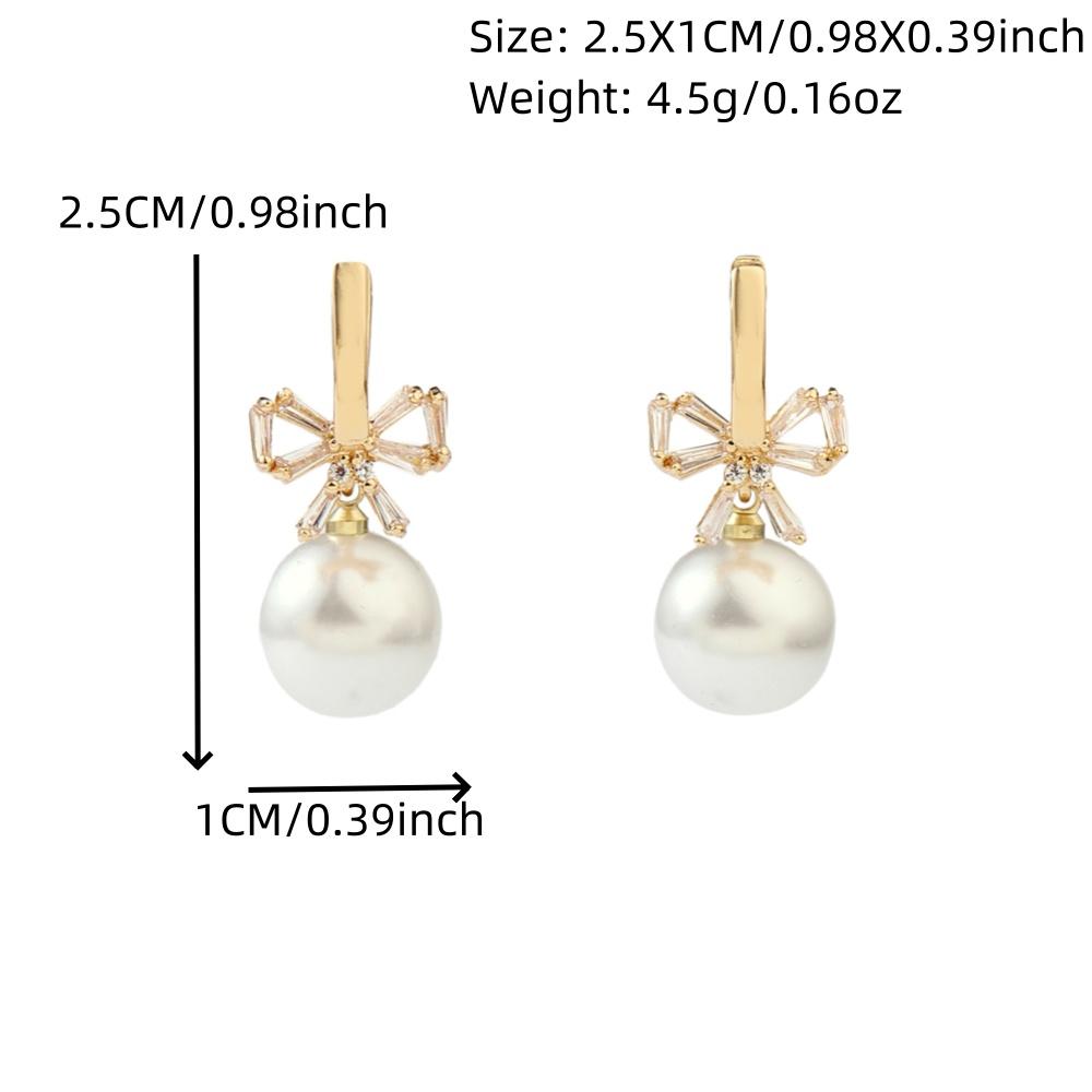 1 pár třpytivých kulatých/oválních imitací perly Visací náušnice pro ženy Motýlek s kubickou zirkony Svatební doplňky