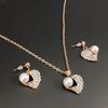Minimalist Jewelry Set With Artificial Pearls And Water Drop Crystals For Women