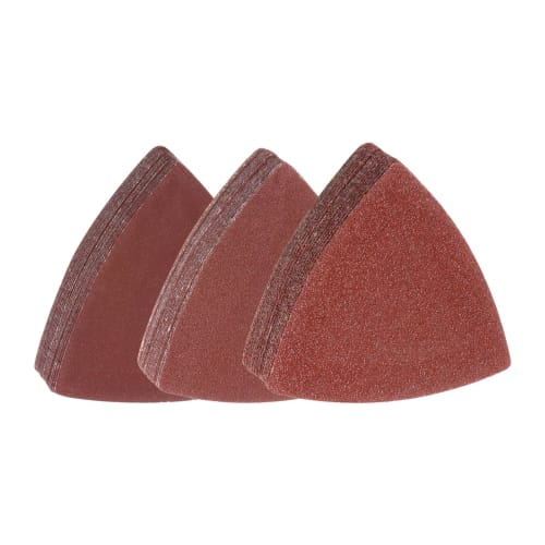 uxcell Triangular Hook and Ring Sandpaper, 60, 120, and 240 Grits, 3-1/8" Aluminum Oxide Sanding Pad, Mouse Detail Sander Paper, Multi-Tool Sheet Set,