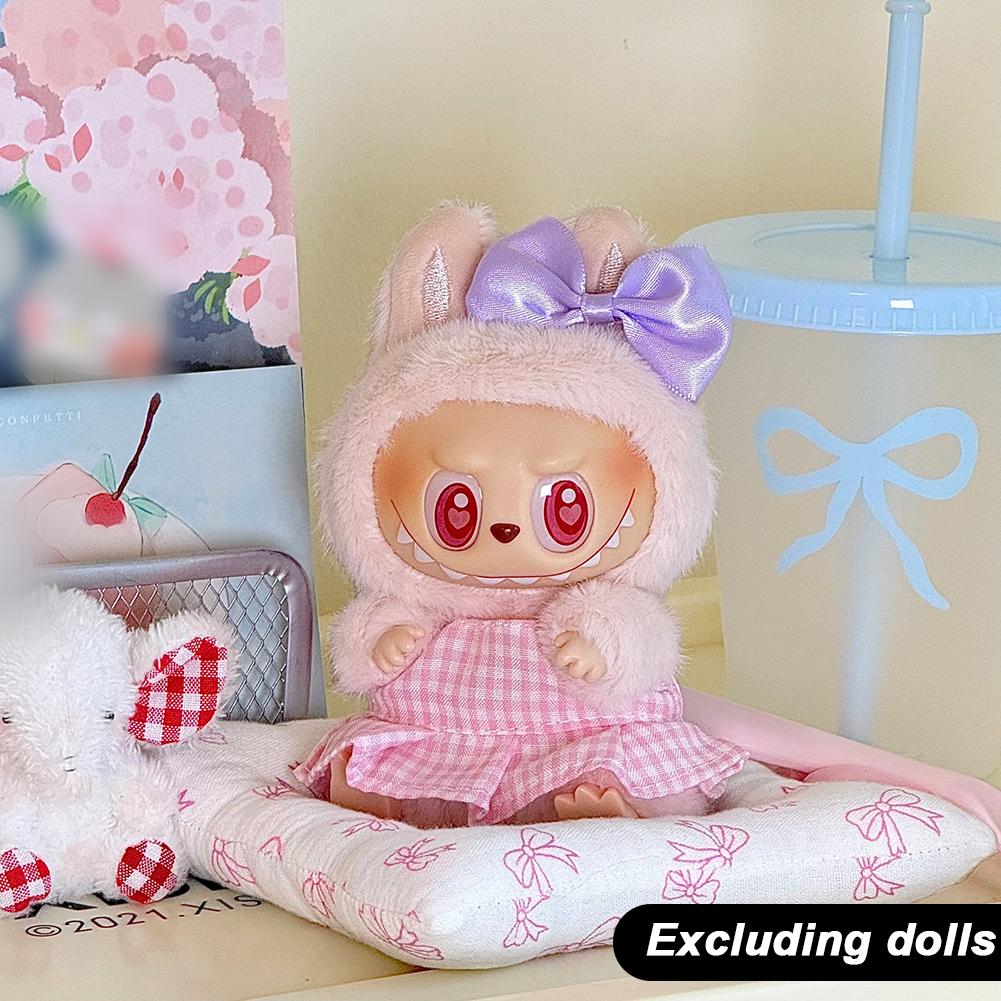For 17cm Labubu Doll Clothes Fashion Clothes Dress Doll Clothes Color Match Overalls Dolls Accessories Cute Decoration Little Clothes