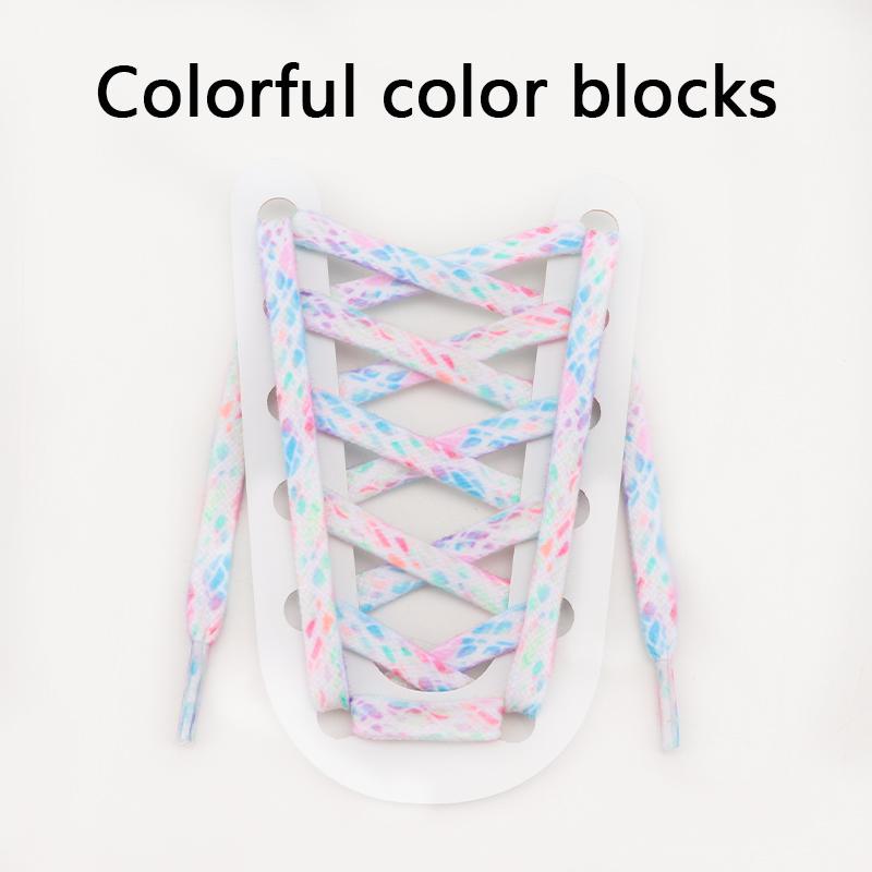 Lacci piatti per sneakers Tie-dye arcobaleno Lacci per scarpe personalizzati Lacci per scarpe da ginnastica Lacci per scarpe sportive Scarpe in tela AF1 Lacci per scarpe