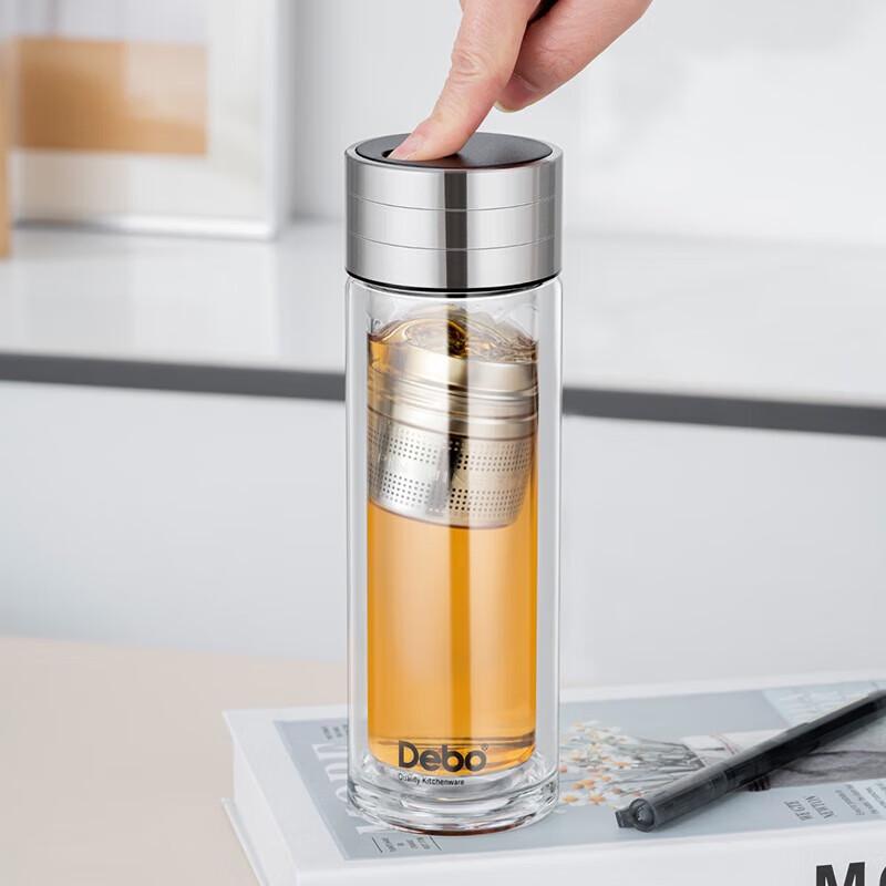 Debo Magnetic Double-Layer Glass Tea Cup