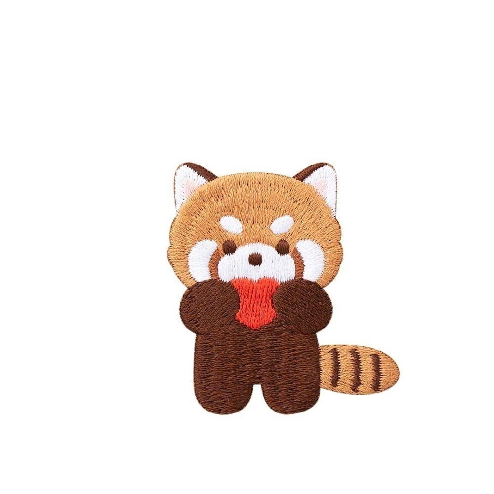 Apparel Lesser Panda Red Panda Patches Cartoon Self-adhesive Embroideried Badges Cute DIY Clothes Sticker Phone Case