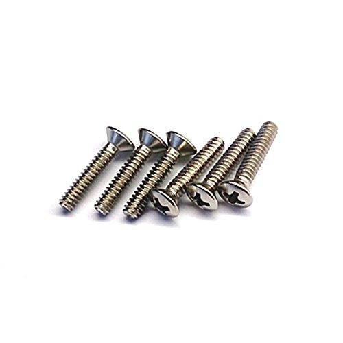 

YJB PARTS #24330 Strat Pickup Screws (Round Plate) Inch Nickel Pack of 6