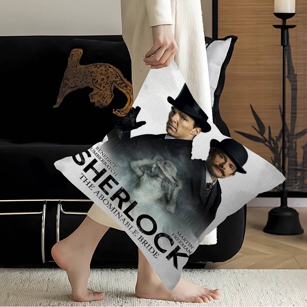 S-Sherlock Holmes Detective Series Pillow Cover Sofa Cushion Cover Home Room Decoration Children Gift