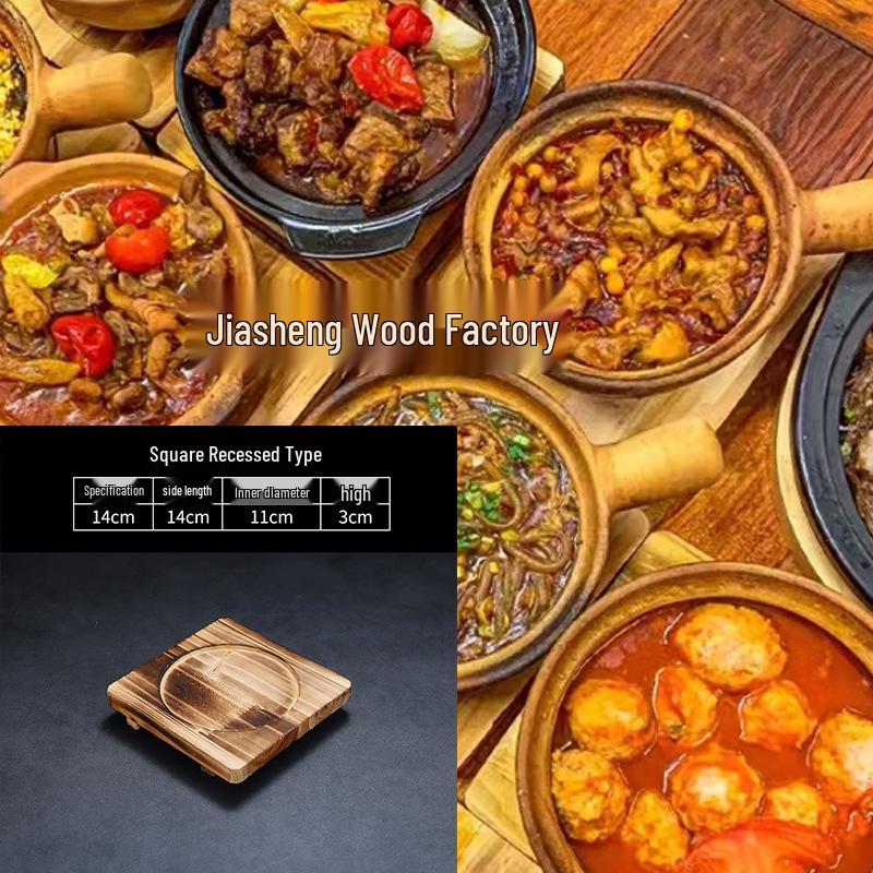 Anti-Scald Heat Insulation Mat: Clay Pot, Stone Pot, Teppanyaki Base, Wooden Charcoal Stove Tray for Commercial Use