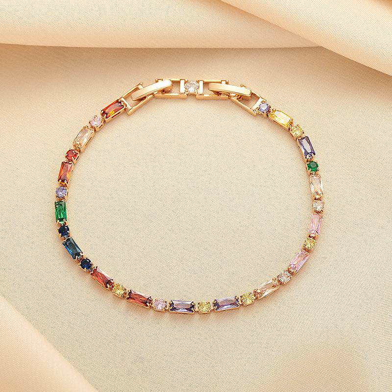 925 Silver Bracelet Vera Elegant Tennis Zircon Crystal Bracelet For Women Fashion Simple Engagement Wedding Glam