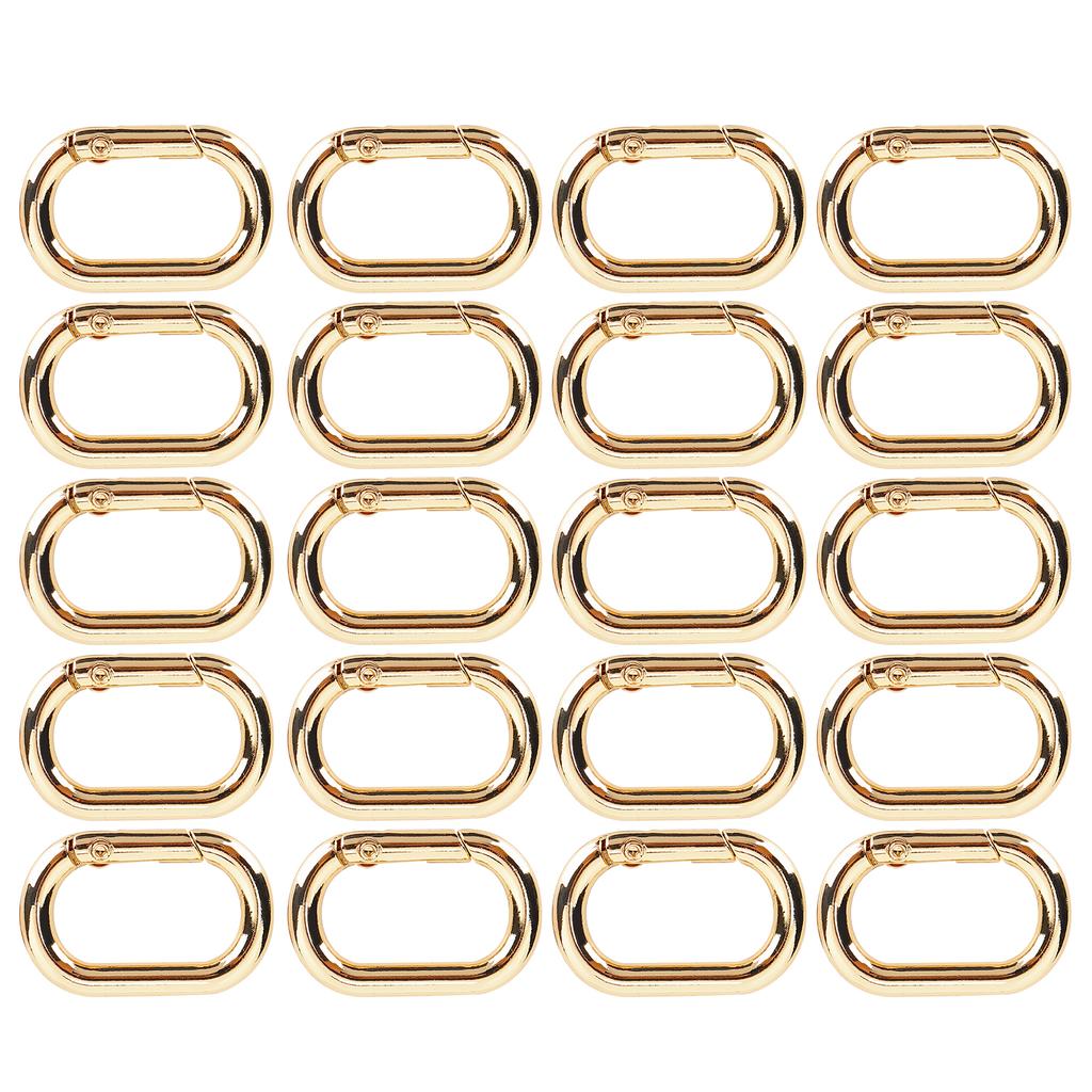 20 ks Oválná pružinová spona 23 mm Legované karabiny Klip pro tašky Kabelky Kroužek na klíče Popruh Zlatá