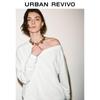 UR Women's 2026 Spring Asymmetric Neck Pleated Long Sleeve T-shirt