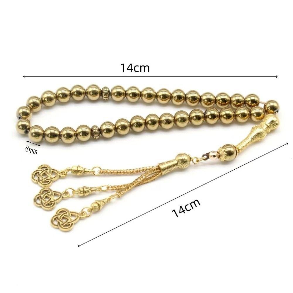 Retro Rosary Beads 33 Beads Tassel Beads Handmade Prayer Beads for Hajj Daily Dhikr