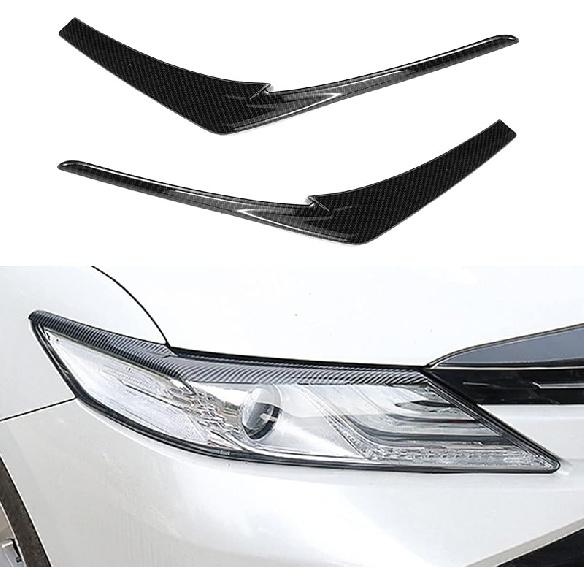 Carbon Fiber Headlight Eyebrow Eyelid Cover Trim Decoration Sticker For Toyota Camry 2024      2018 Accessories