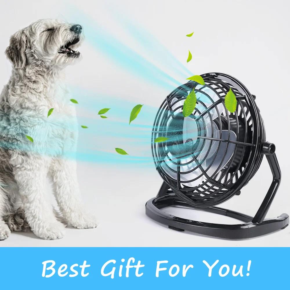 Strong Wind USB Silent Fan Cooler for Laptop Notebook PC Home Office Desk 4 Blade Cooling Fans Summer Rottable USB Mini Fan