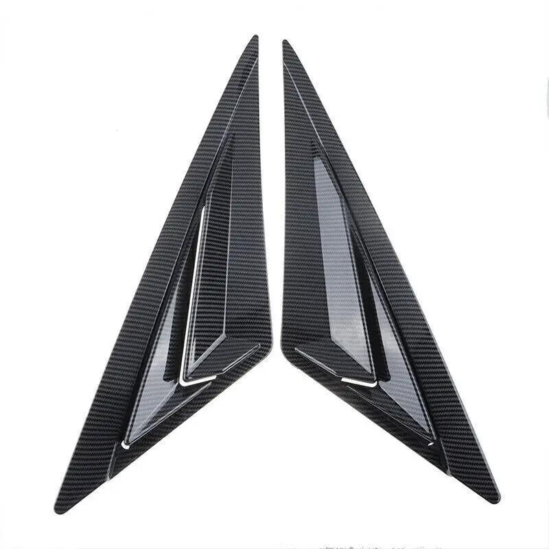For Hyundai Elantra 2025 2025 Car Rear Louver Window Side Shutter Cover Trim Sticker Vent Scoop ABS Carbon Fiber Gloss Black