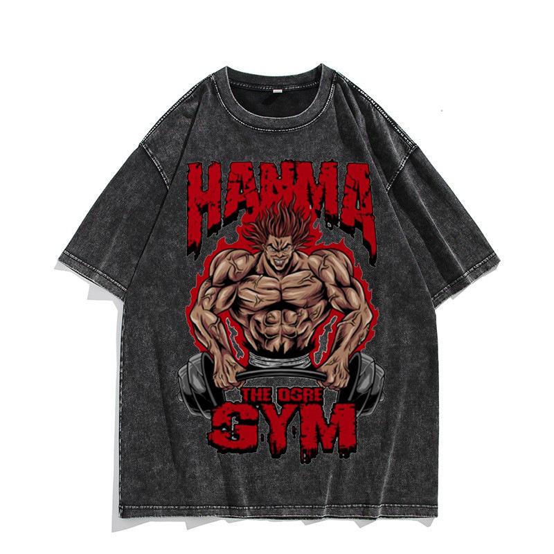 Unisex Anime Baki Haman Trička Harajuku Vintage Bavlněná Praná Top Pro Muže Hip Hop Streetwear Oversize Tričko