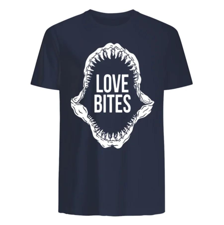 Love Bites Shark Jaw TShirt New 100 Cotton ONeck Summer Short Sleeve Casual Mens Tshirt Size S3XL