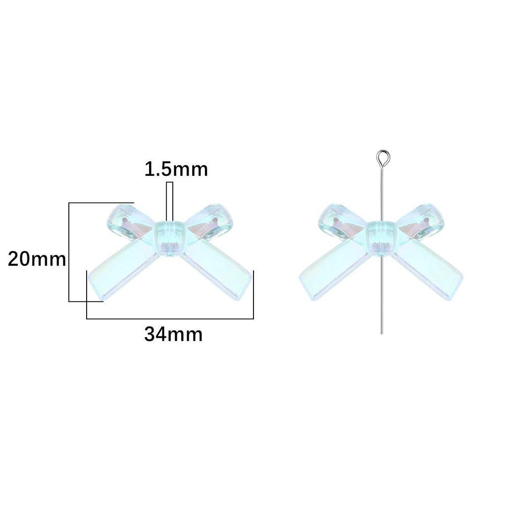 4Pcs Plastic Acrylic Butterfly Bowknot Bows Beads Charm for Necklace Bracelet Earring Hair Ornaments DIY Jewelry Accessories