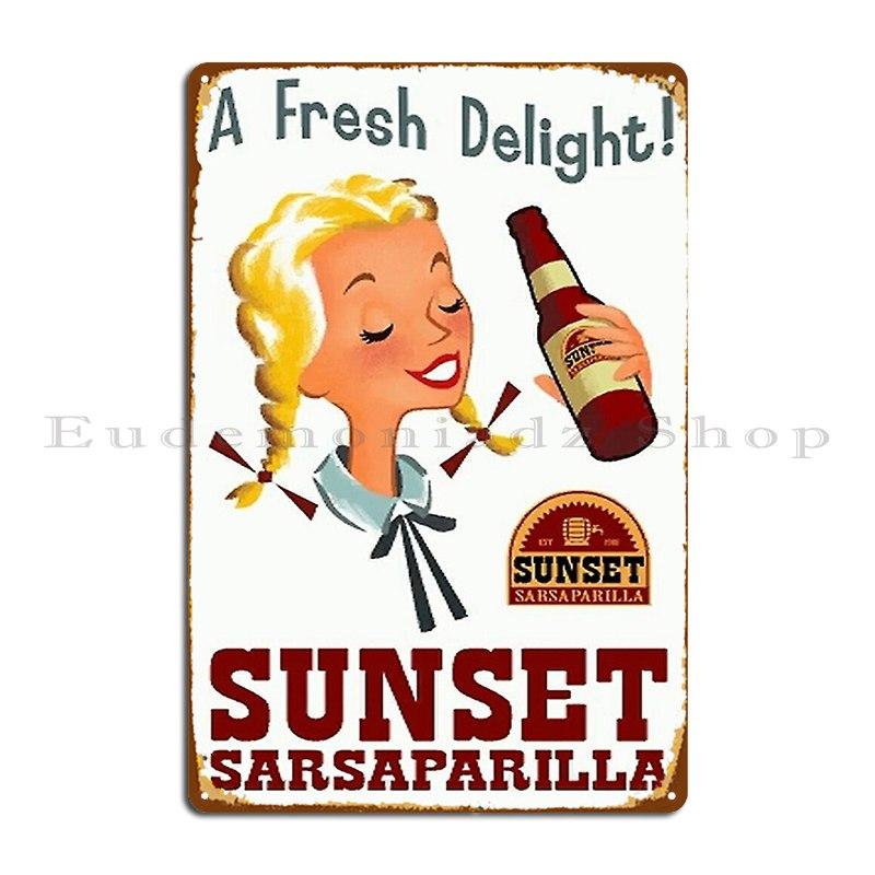 Свежее наслаждение Постер Sunset Sarsaparilla Fallout New Vegas Металлические знаки Ретро Клубная печать Кино Стены На заказ Жестяная вывеска Постер 20x30cm（7.8x11.8inch）
