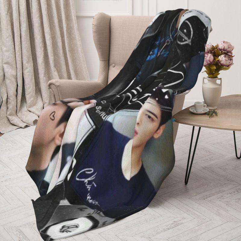 Custom True Beauty Blanket Soft Fleece Spring Warm Flannel Hwang In Youp Cha EunWoo Throw Blankets for Outdoor Bedroom Bedspread