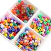 DIY Handmade Children's Beading Accessories Acrylic Beads Glossy Beads Color Plated Solid Color Large Hole Barrel Beads Onion Pink Loose Beads