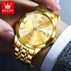 OLEVS Mens Watches Top Brand Luxury Gold Quartz Watch Men Stainless Steel Waterproof Fashion Men Wristwatches Relogio Masculino