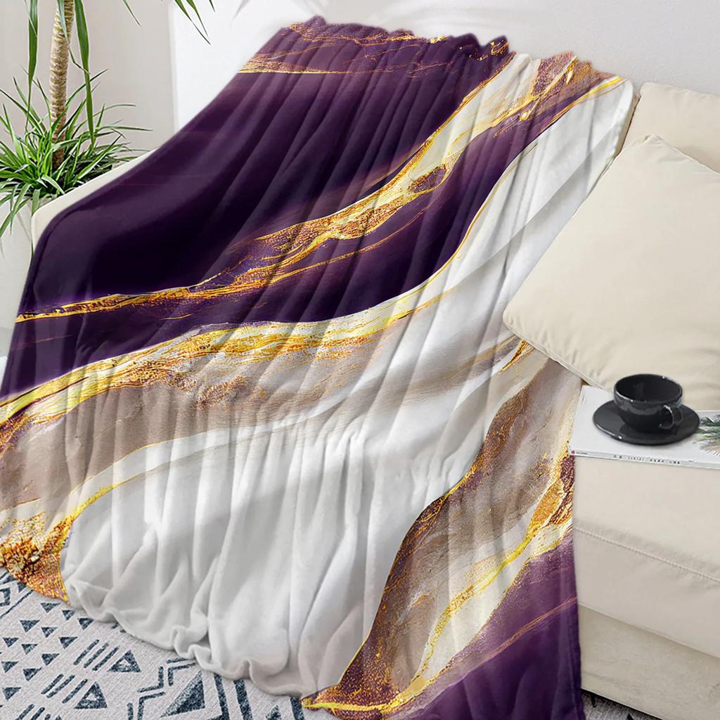 Beautiful Teal Marble Pattern Flannel Blanket Warm Soft Sofa Blanket Winter Sheet Bedspread Camping Travel Blanket