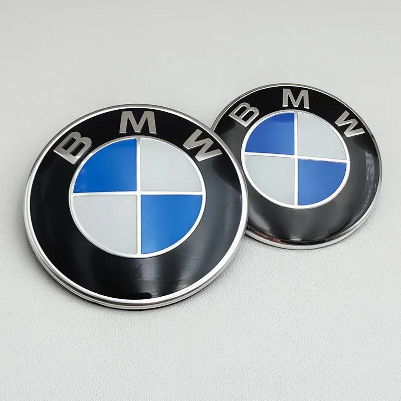 2pcs ABS 74mm 82mm BMW Hood Emblem Car Front Bonnet Logo Trunk Cover Badge For BMW E39 E46 E30 E36 G20 E87 E60 E90 Accessories