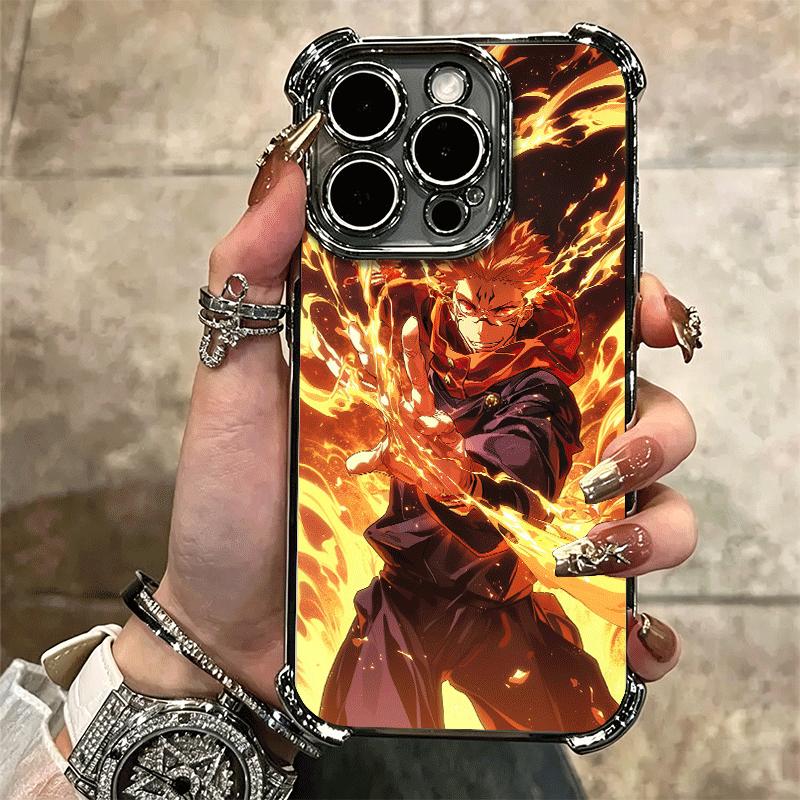 Anime Ryomen Sukuna JUJUSU Soft Phone Case For iPhone 15 16 17 Air 14 Pro Max 16E Plus 13 12 Mini Plating Anti-Fall Fundas