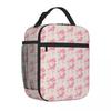 Bestselling Two Pink Bows Drawining Elegant Thermal Tote Downtown Work Large Lunch Bag