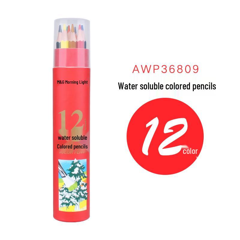 Chen MG 48/24-Color Oil-Based, Water-Soluble Colored Pencils with Watercolor Brush for Beginner Painters