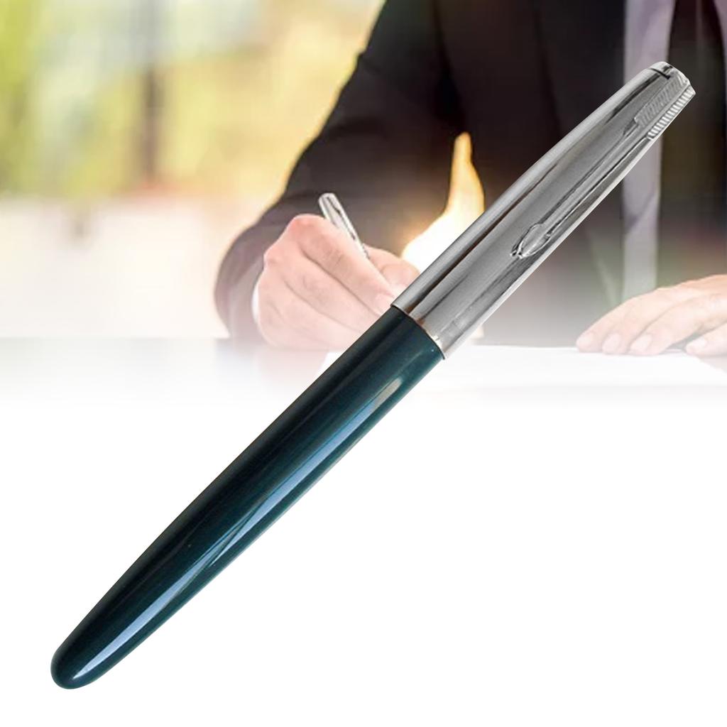 Fountain Pen Green 0.5mm Iridium Retro Classic Smooth Writing Portable Pen for Student