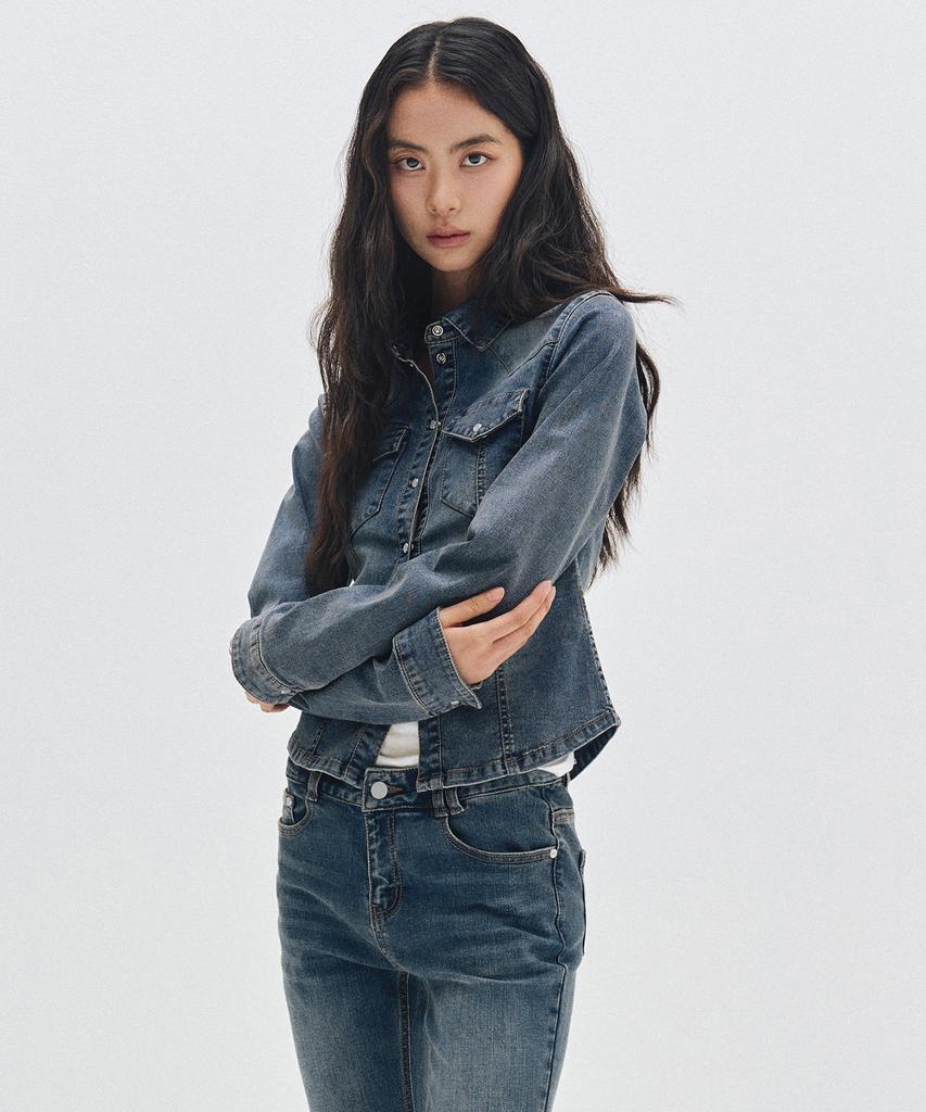 Deketeuumeon Western Slim Denim Shirts Dcwsh003Blue
