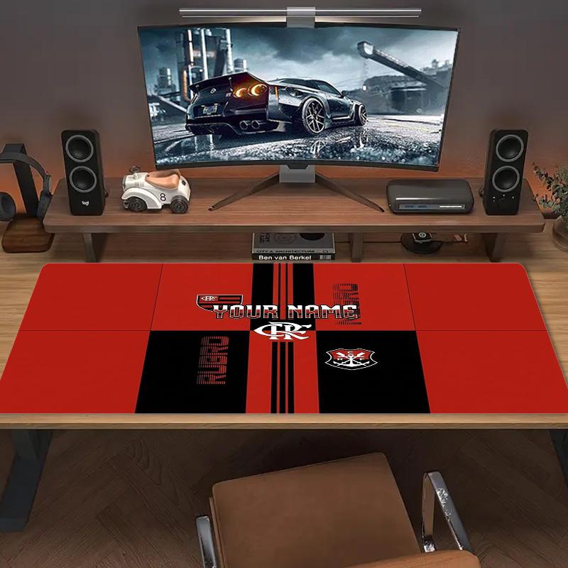 Clube De Regatas Flamengo Custom Name Large Size Mouse Pad Large Gaming Table Cushion Non-slip Laptop Tablet Big Mousepad XXL Mat Mini PC Playmat With