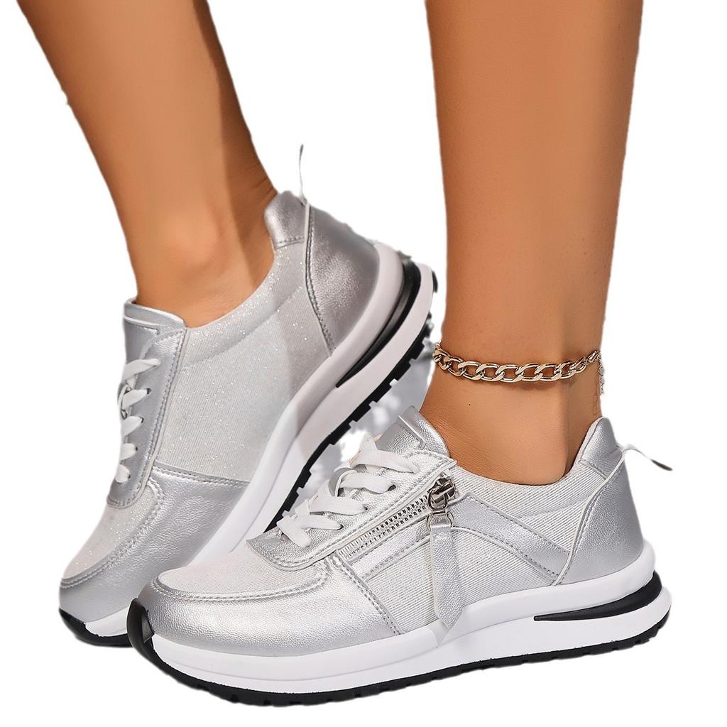 New Summer Women's Flat Shoes Wide Width Round Toe Solid Color Lace-Up Casual Shoes