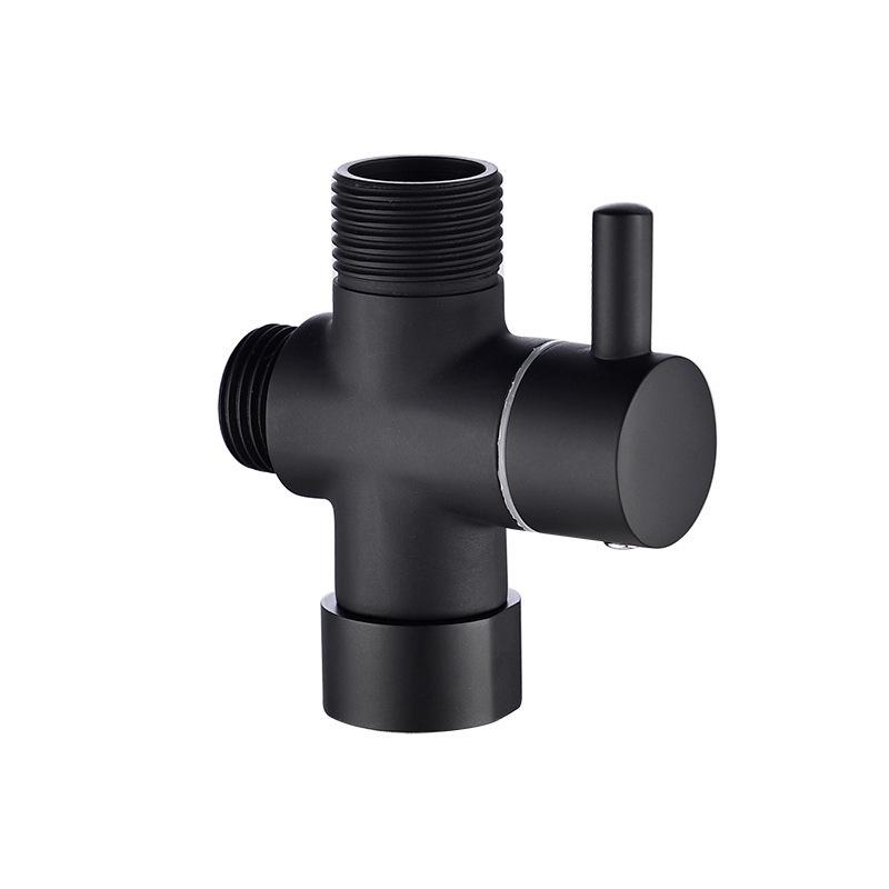Black All-Copper Quick-Open Three-Way Water Splitter Valve for Showers