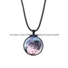 Alien Stage Anime Pendant Necklace with Time Gem on Black Rope Chain
