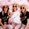 Future Bride Team French Women T-Shirts Shiny Gold Print Casual Tops for Single Farewell EVJF Party Bridal Wedding Squad Blouses