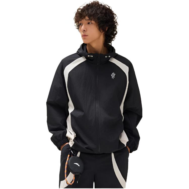 Anta Bequeme Schlichte Farbblock Vielseitige Lockere Kapuzen-Zip-Jacke Unisex-Jacke 172531601-5