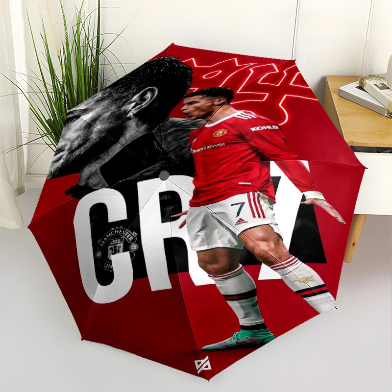 Cr7: Legacy Motion Portable Automatic Umbrella Compact 8-Rib Lightweight Sturdy Construction All-Season Travel Fashion Lovers Birthday/Christmas Gift