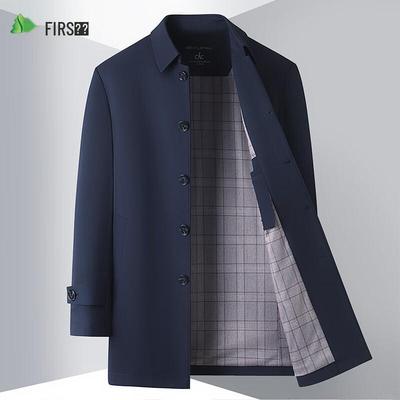 Shanshan Men's Mid-Length Business Casual Trench Coat