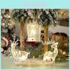 Christmas Acrylic House With Lights And Deer Decor For Holiday Home Ornament