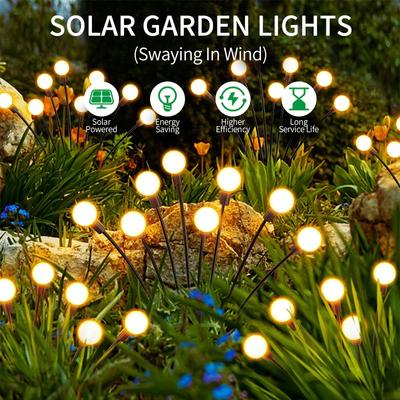 Solar LED Light Outdoor Garden Decoration Landscape Lights Firework Firefly Lawn Lamps Country House Terrace Balcony Decor Lamp