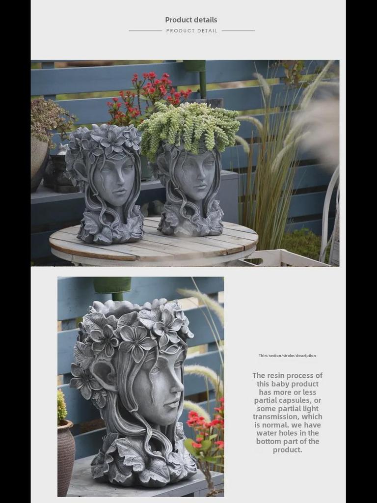 Creative Venus Sculpture Planter: European-Style Goddess Head for Garden, Courtyard, or Balcony Décor