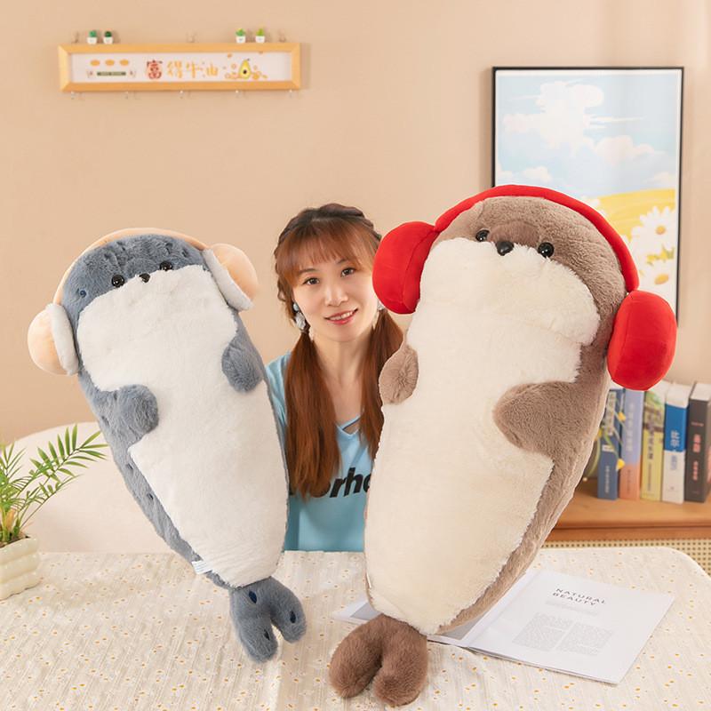 Adorable Plush Seal Stuffed Animal Soft And Cuddly Gray And Brown Otter Toy For Cozy Sleep
