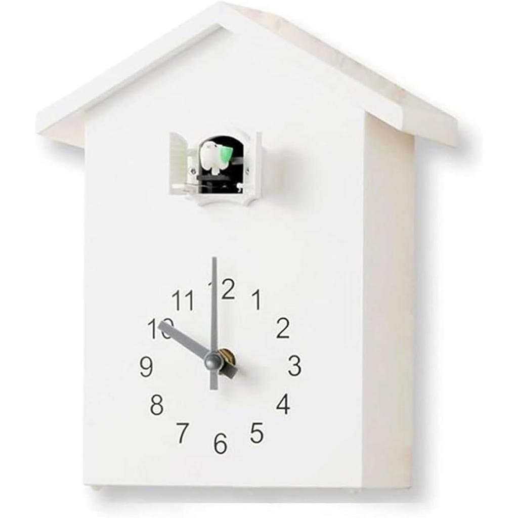 Mearrineser Cuckoo Wall Tabletop Living Cute Wall Bobo Mechanical Clock, Clock, Simulation, Room, Clock, (White)