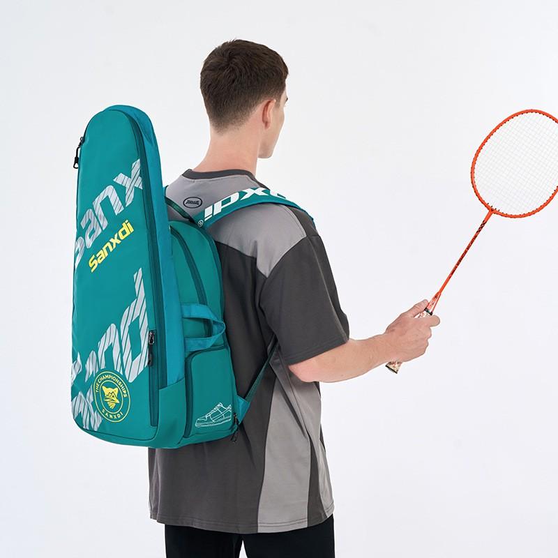 Badminton Tennis Backpack 3 Racquet Capacity Shoe Compartment Sports Bag Men Women