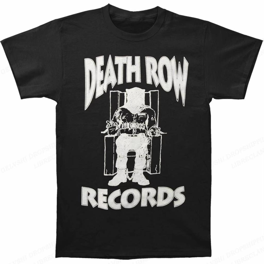 Death Row Records T-skjorte Herre Mote T-skjorter Bomulls T-skjorter Hip Hop Topper T-skjorter Dame T-skjorter Sommer Camisetas Oversized Casual
