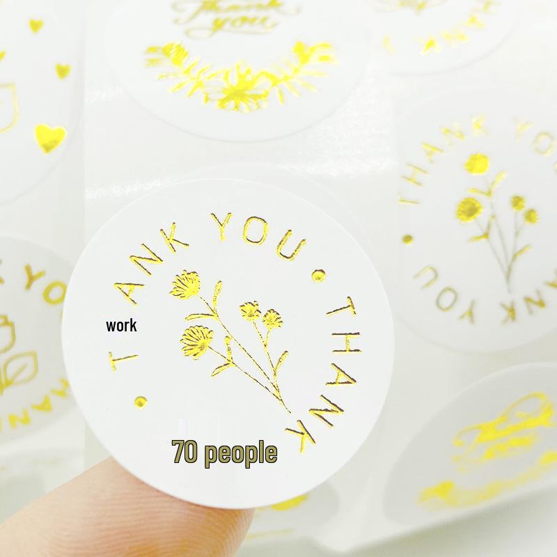 Gold Thank You Stickers: Round, Rose Foil, Self-Adhesive Labels for Small Business Packaging.